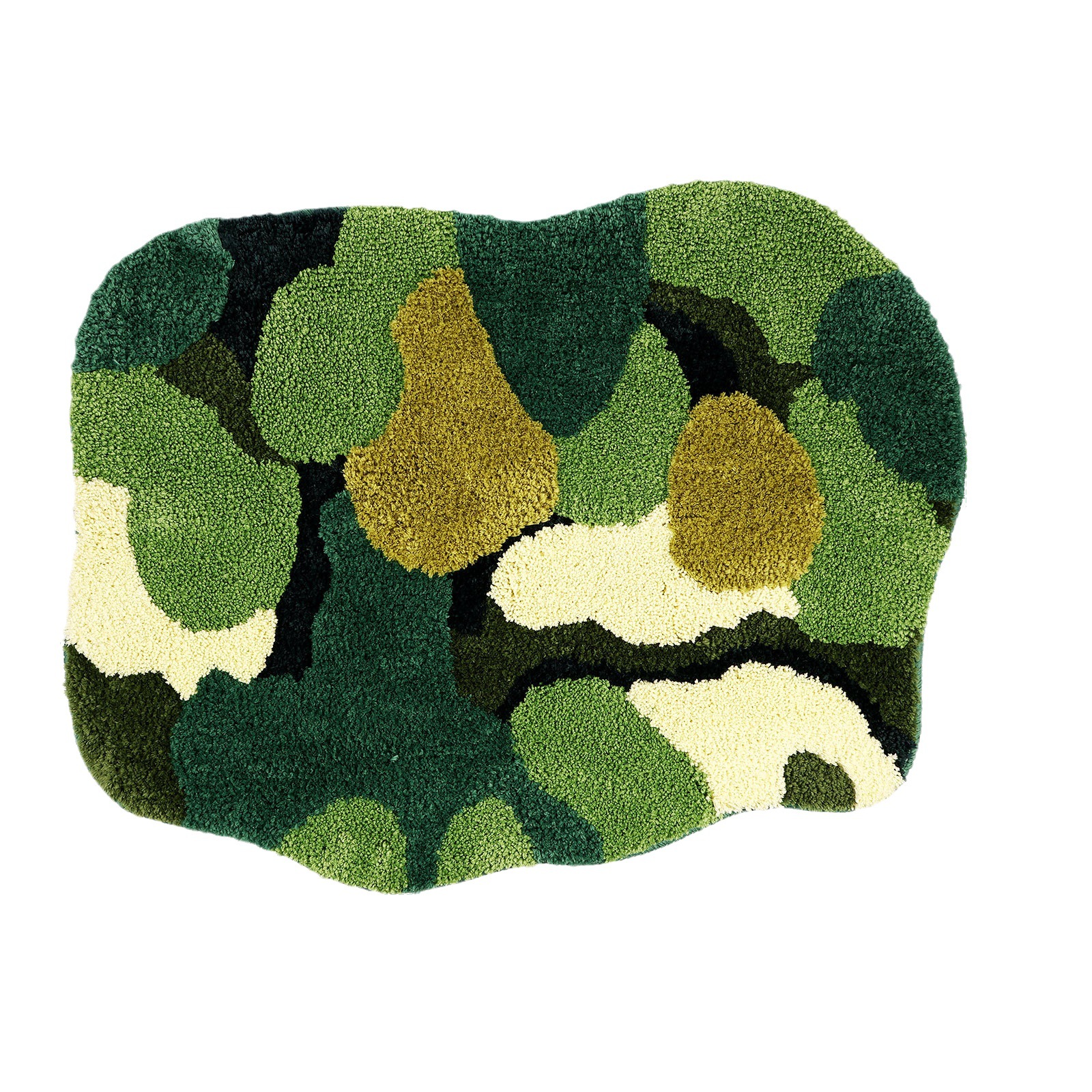 Transfronterizo nueva alfombra verde musgo bosque de forma especial de tres capas de lana de alta estructura alfombra de baño alfombra antideslizante absorbente