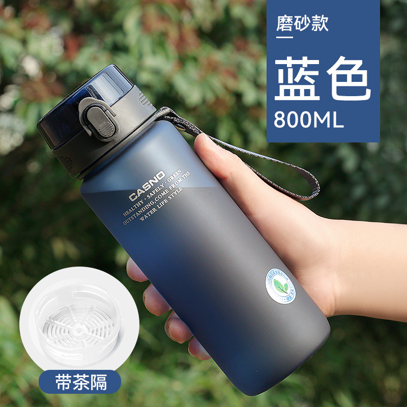 Taza de agua deportiva para estudiantes masculinos y femeninos botella de agua de verano portátil de gran capacidad espacio resistente a la caída Copa fitness taza de té de plástico