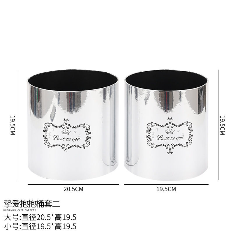 Flor abrazo cubo mini tulipán abrazo cubo pequeño cilindro conjunto tres flores redondas caja de regalo caja de ramo