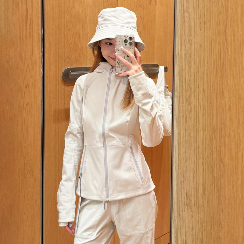 Lulu Zgly Jacket Winter Slim Fit Fleece-Lined Sports Waterproof Jacket Jacket Women's Hooded Yoga Wear