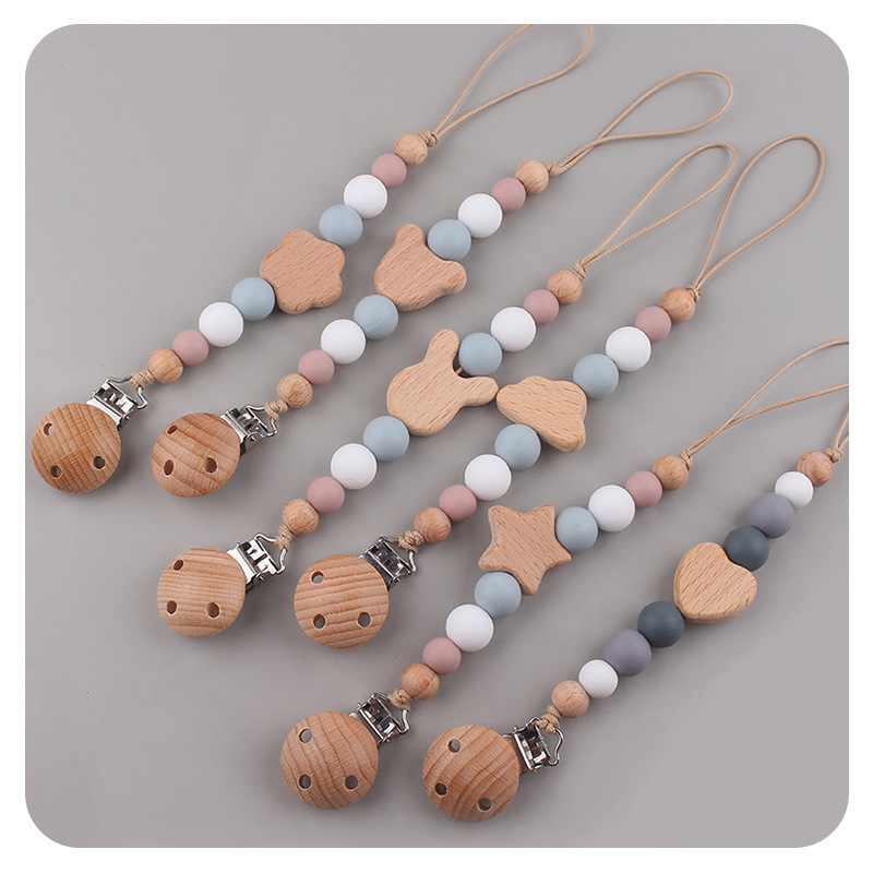 Productos para bebés y niños pequeños clip de chupeta creativo bebé dibujos animados juguetes de beech mordida de dientes molares chupeta cadena anti-caída cadena
