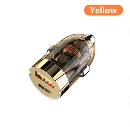 Mobil şarj cihazları — one-to-six/8-car fast charging cross-border - gold-pull-tab-transparent-120w-pull-tab-car-charger