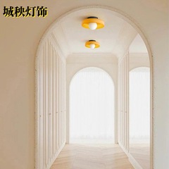 北欧奶油风壁灯吸顶灯床头创意书房复古客厅衣帽间玄关廊过道灯具