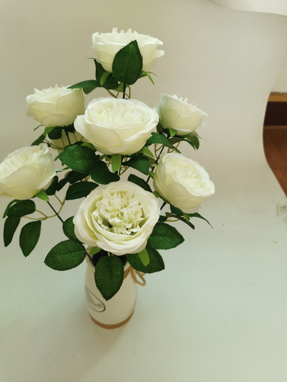 9 flores de rosa flores de seda flores de decoración image 4