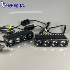 外付け中網スポットライト集光四レンズled作業灯黄白2色トラックオフロード車ledスポットライト