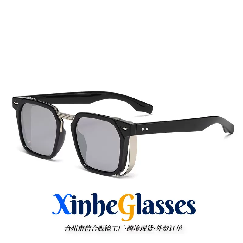 3293复古米钉y2k方框经典太阳眼镜墨镜男女亚马逊批发ins防晒高级