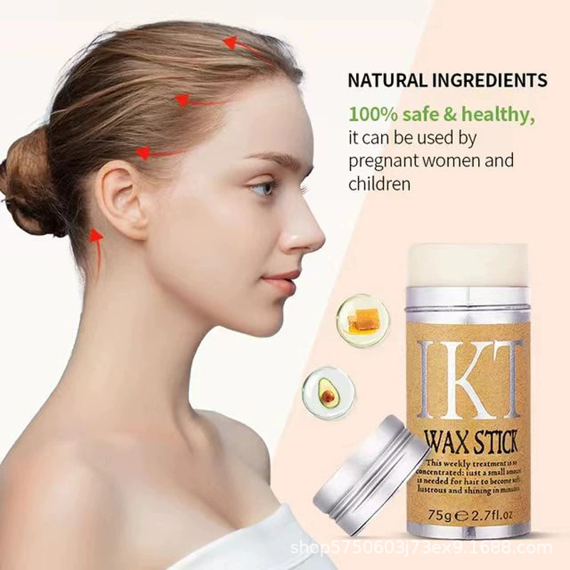 Cera para el cabello IKT en barra, hidratante y estilizante para mejorar el frizz, crema de acabado sólido de 75 g, barra para el cabello para comercio transfronterizo para niños, hombres y mujeres
