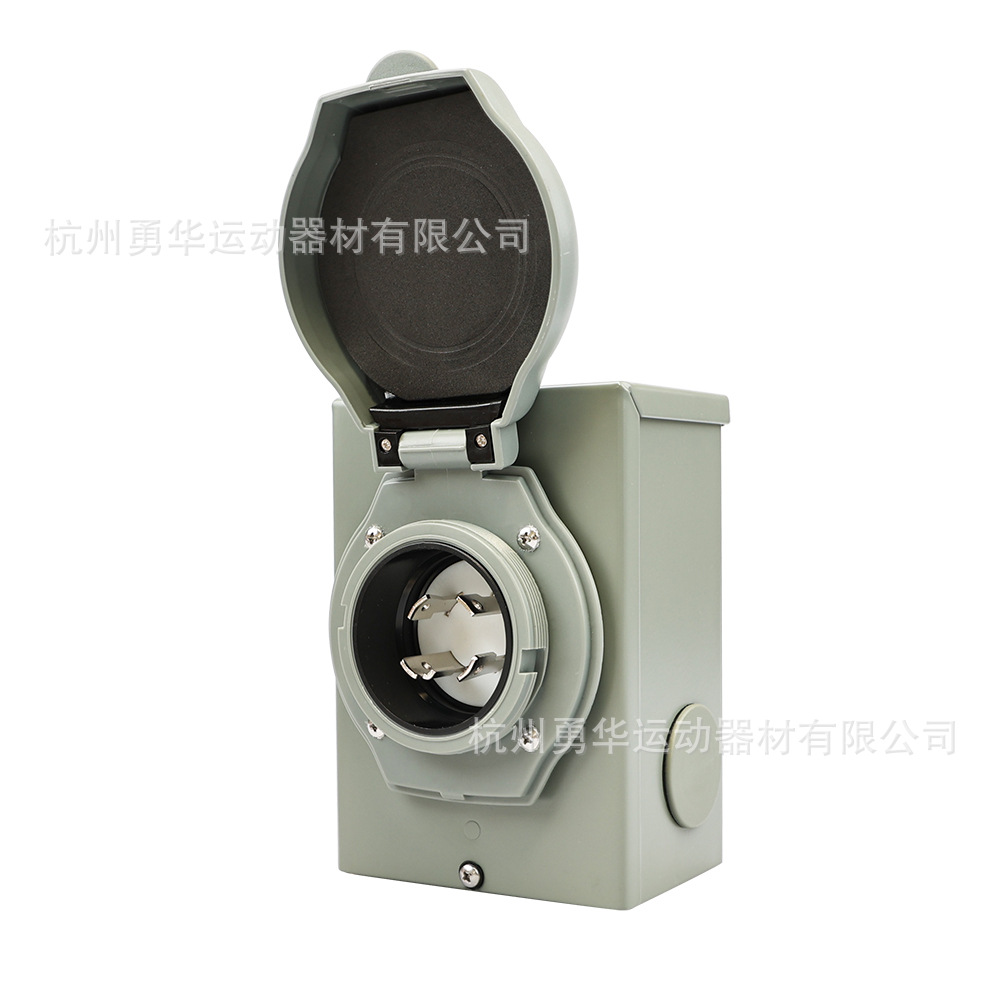 【打孔款】30A 4芯美式发电机充电桩L14-30P 125/250V灰色指示灯