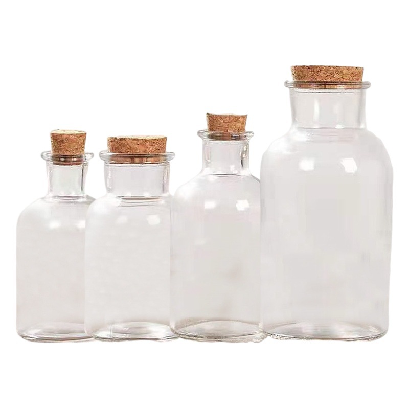 Boca de corcho 250ml boca ancha botella de vidrio de reactivo 125ml botella de algodón de alcohol de salón de belleza botella de fósforo de boca pequeña