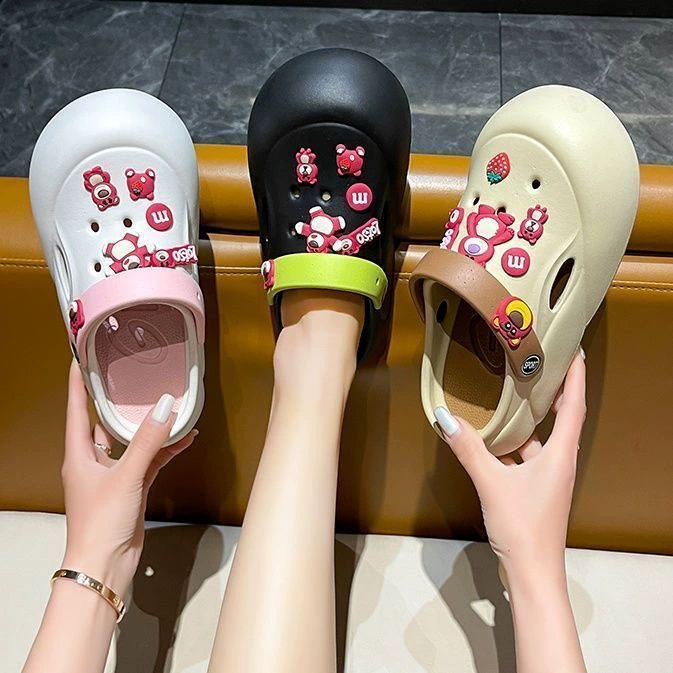 Клубничный медведь пещерные туфли женские DIY с толстой подошвой фекалий EVA мода на открытом воздухе носить холодные штанги персонализированная внешняя торговля Япония-Корея трансграничная