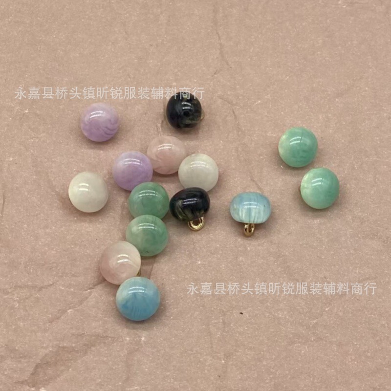 New Round Mushroom Resin Metal Combination Button New Chinese Cheongsam Hanfu dress Shirt Vest Decoration