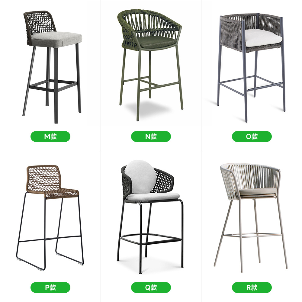 silla de bar al aire libre patio alojamiento creativo muebles de aleación de aluminio al aire libre a prueba de agua silla alta de caña image 3