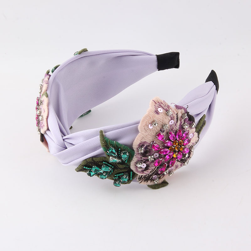 Daily Occasion Casual Vacation Flower Cloth Inlay Rhinestones Hair Band
