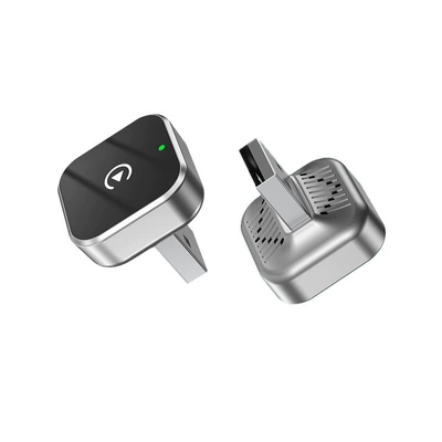 Wired to Wireless Carplay Box Carplay Module Two-In-One Apple Android Auto Horizontal Plug-In New Product (Simsiz CarPlay və Android Auto) - silver-cross-border-apple-carplay-android-auto