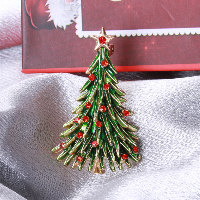 Fashion Christmas Tree Alloy Inlay Rhinestones Women's Brooches display picture 1