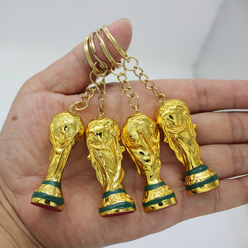 2022 Copa del Mundo Hércules taza llavero pequeño colgante regalo fútbol trofeo colgando partes Copa del Mundo ventiladores suministros