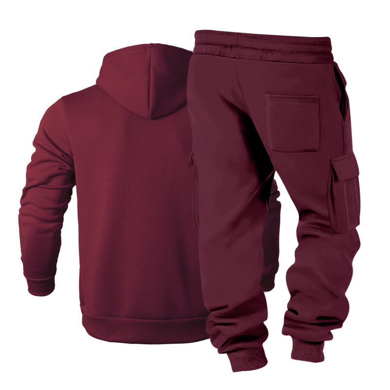 Men's Clothing Men's Heavyweight Fleece Lined Hooded Sweatshirt Set Style Simple Stylish Light Luxury Outdoor Workwear Commuter Warm_viptrois.com
