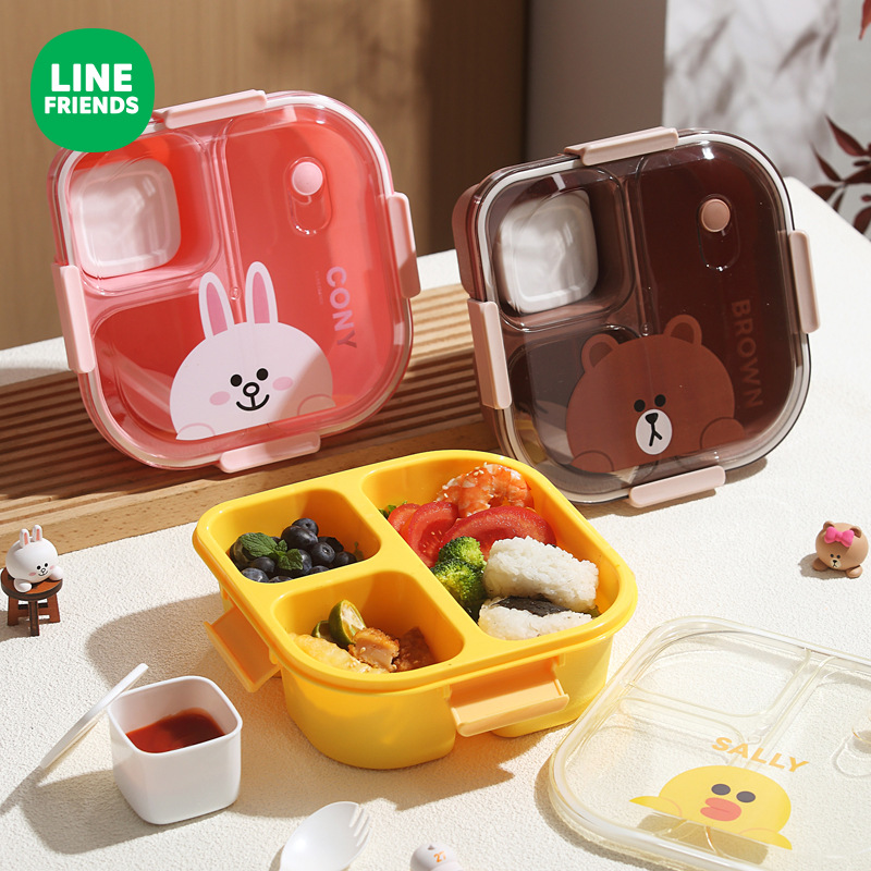 INS Net red tres lonchera de cuatro compartimentos lonchera de estudiante con caja de sopa microondas Oficina picnic caja de almuerzo para adultos