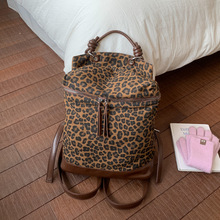 小众设计大容量豹纹女包2025秋新款时尚旅行背包高级感通勤双肩包