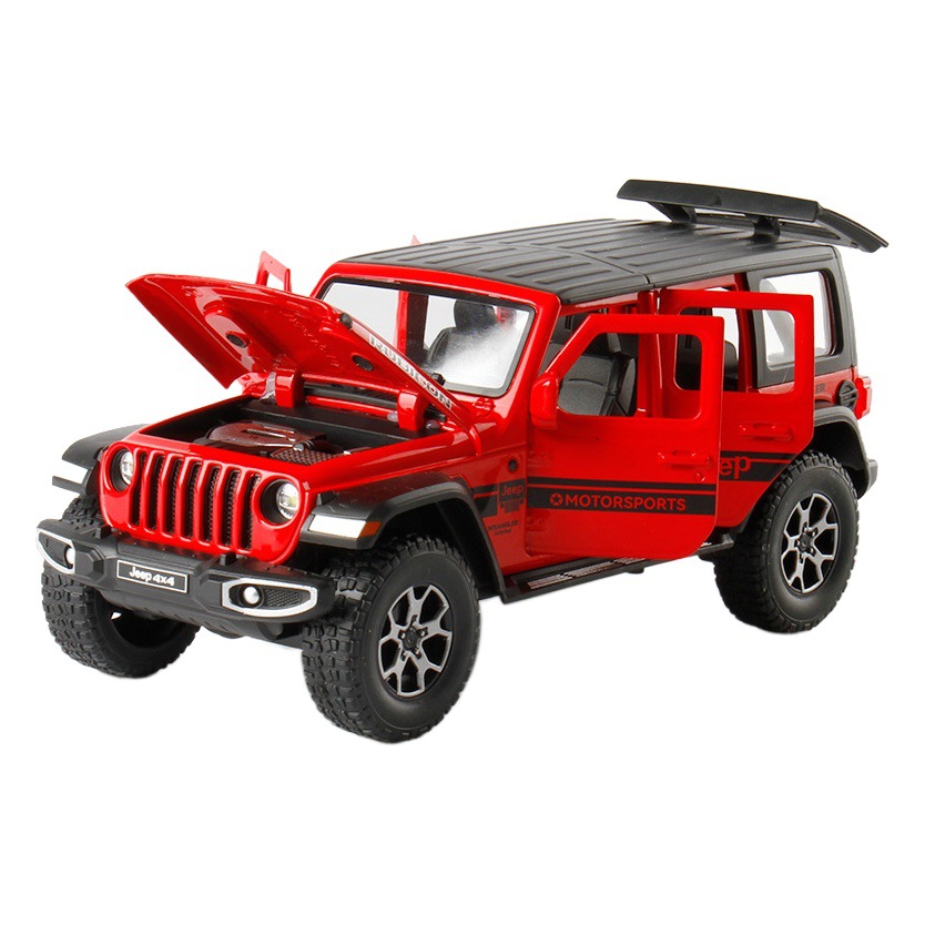 嘉業1:22ジープ牧馬人合金7ドアオープン音光回力シミュレーション自動車模型子供玩具車