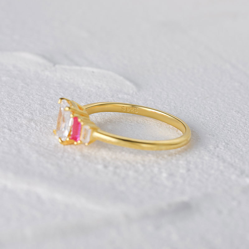 Simple Style Round Sterling Silver Plating Zircon Rings 1 Piece