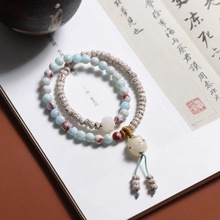 星月菩提寿山石双圈手串夜市摆摊直播手链批发文玩复古中国风男女