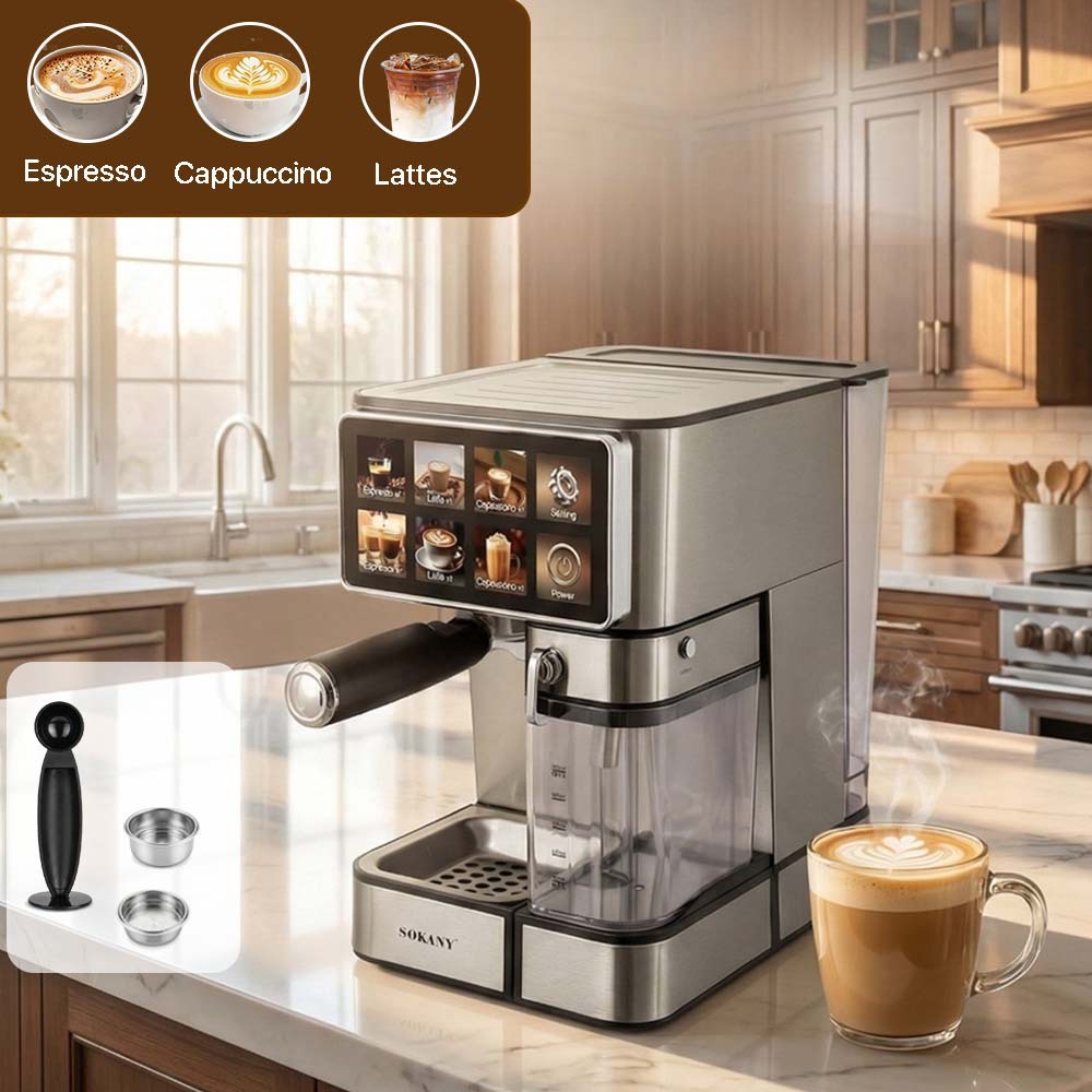 Cross-Border European Standard Semi-Automatic Espresso Machine Pump-Type High-Temperature Extraction Milk Frother Coffee Brewer