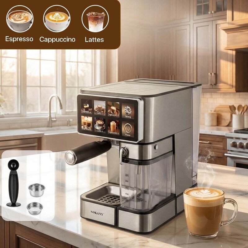 Cross-Border European Standard Semi-Automatic Espresso Machine Pump-Type High-Temperature Extraction Milk Frother Coffee Brewer Cross-Border European Standard Semi-Automatic Espresso Machine Pump-Type High-Temperature Extraction Milk Frother Coffee Brewer