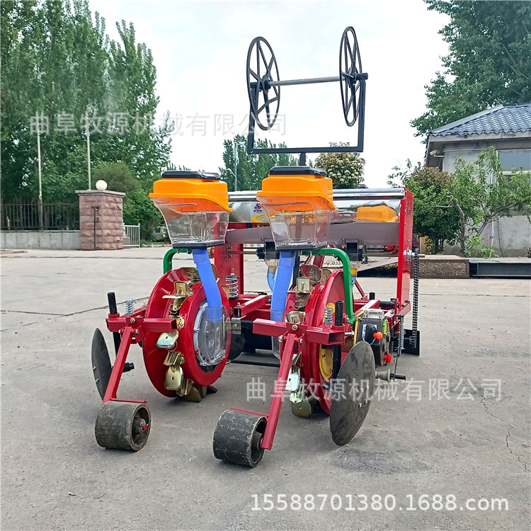 开沟施肥播种滴灌一体机 鸭嘴式花生播种机 株距行距可调