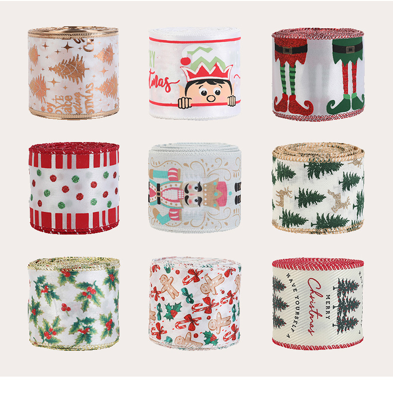 25g Weight Colored Ribbons Event & Party Supplies 1 Roll Quantity Holiday, Banquet Occasion Christmas Festival Gingerbread, Letter Pattern Cartoon Style, Cute Style Christmas Cartoon Style Cute Gingerbread Letter Holiday Banquet Colored Ribbons Party Accessories 8