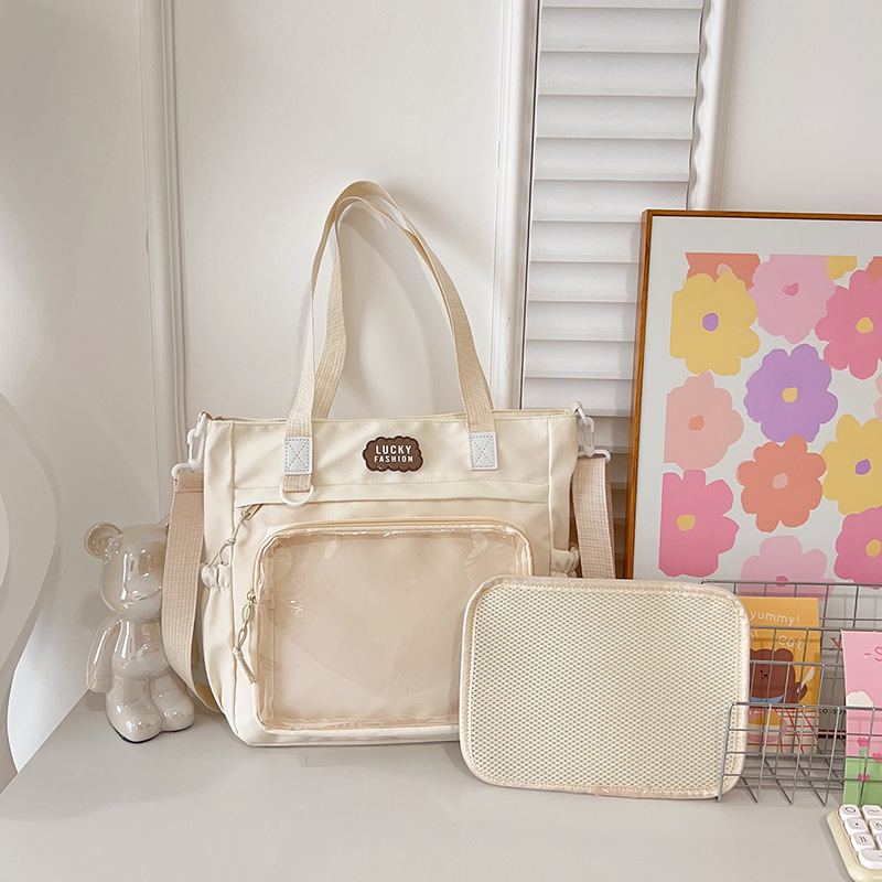 Ins College Style Soft Girl Literature and Art Scholarship Bag de gran capacidad, bolsas de dolor, bolsas de hombro japonesas, bolsas de empalme de color, bolsas de mochila