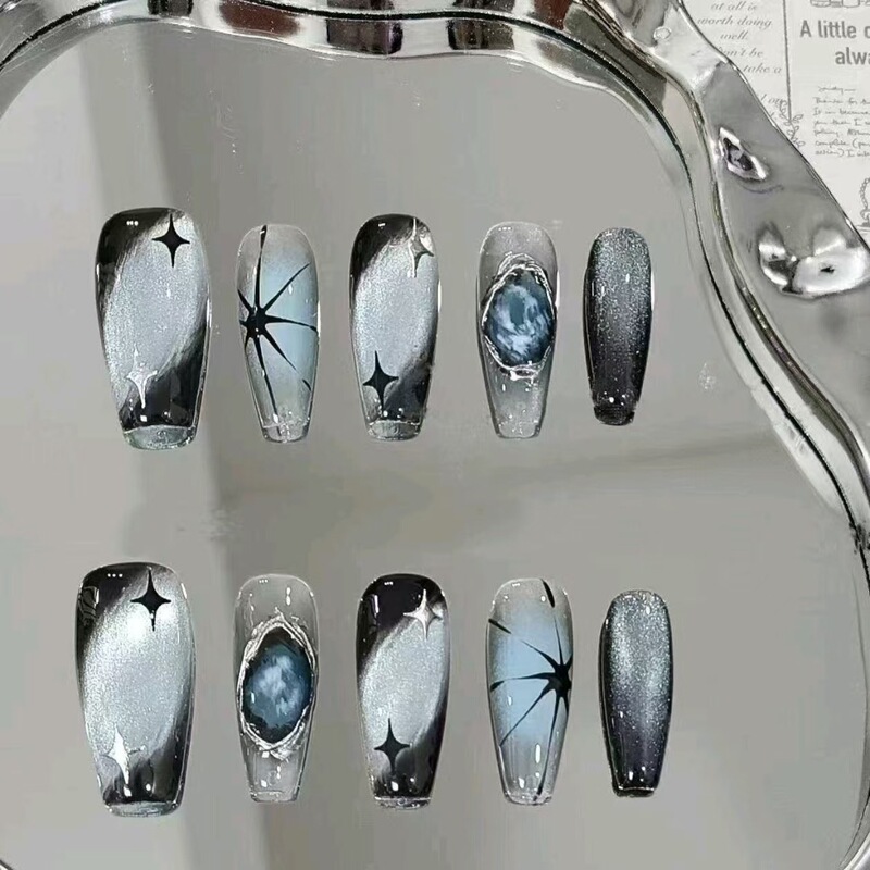 Zhongli Wearable Nails: New Popular Model with a Whitening Effect and High-End Feel, Niche Design, Fake Nail Stickers, Direct Wholesale from Cross-Border Factory
