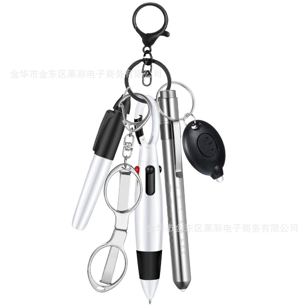 Nurse uniform, ballpoint pen, set, foldable flashlight, scissors, keychain, Amazon, 6 pieces