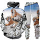 2024 cross-border new tiger 3D printed hooded vests suit spring and autumn European and American men's vests women European and American foreign trade