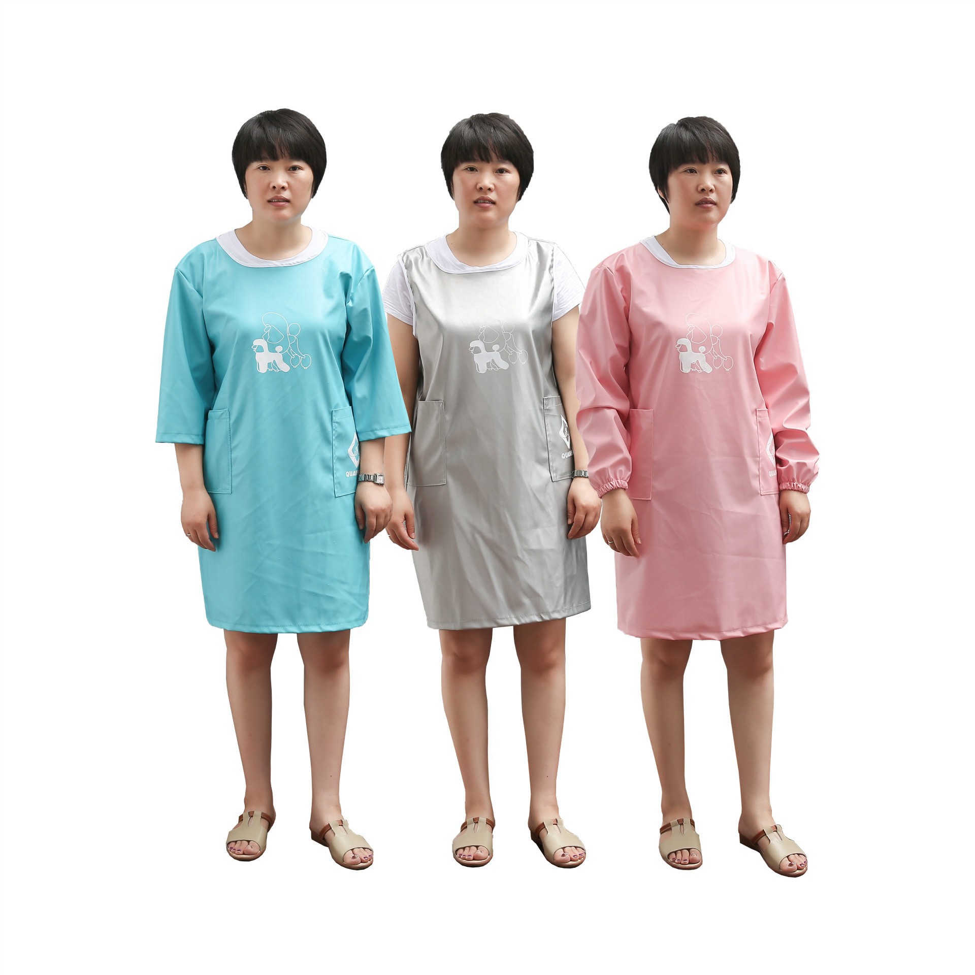 Cross-Border Pet Beautician Work Clothes, Apron, Waterproof, Non-Stick Hair, Dog Bathing and Grooming Robe, Pet Cleaning Supplies
