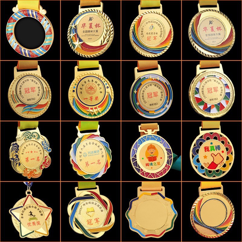 Medalla de estrella de cinco puntas Shenmo en stock para escuelas primarias y secundarias, premios para jardín de infantes, premios de competición de aleación de oro, plata y bronce, chapados en oro conmemorativos.