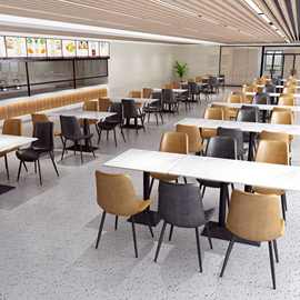 学生食堂餐桌椅组合学校餐厅餐桌公司工厂员工饭堂四人连体桌椅