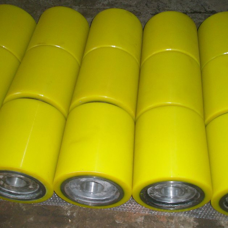 武汉胶辊聚氨酯异形橡胶辊批发无动力滚筒双轴承包胶滚轮胶辊耐磨