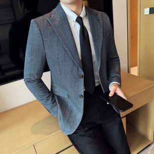 Wholesale winter new casual suit Korean slim suit herringbone wide striped suit jacket a generation of hair