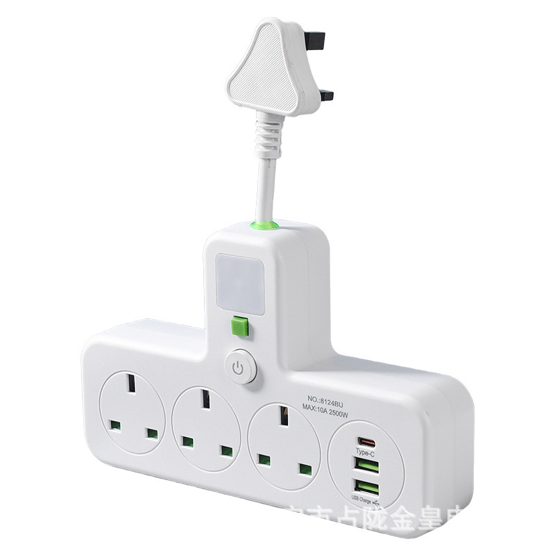 Conector universal multifuncional con cable flexible con enchufe 1 - 3 - 2 - 1 - 4 multi-interruptor enchufe