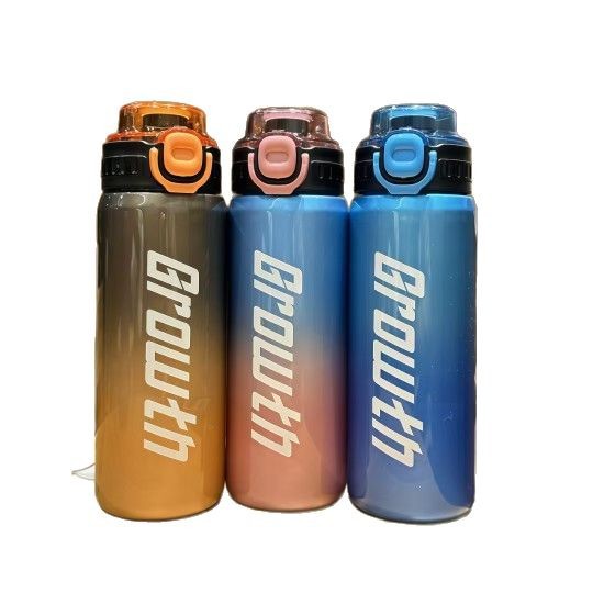 Himbedi simple taza de agua de alto valor facial portátil para niños y niñas estudiantes 750ml taza de plástico de gran capacidad con paja