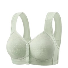 新型通気穴カップ前ボタン式ママ下着夏に美背無スチールリング調整型大サイズブラジャー