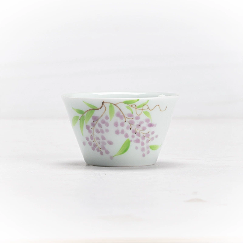 Ceramic tea cup, hand painting, orchid