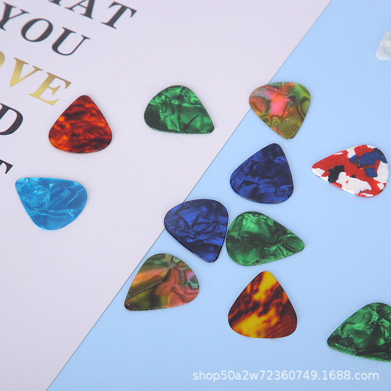 Púas de guitarra de celuloide 0.460.710.96, púas de guitarra de ABS, plectros, púas de guitarra 
 Impresión de LOGOTIPO