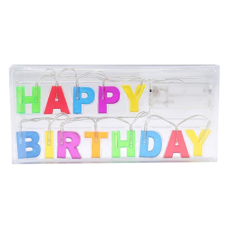 Feliz cumpleaños carta cadena de luz Feliz Navidad carta de luz de vacaciones de Navidad decorativa de color carta pequeña caja de luz al por mayor