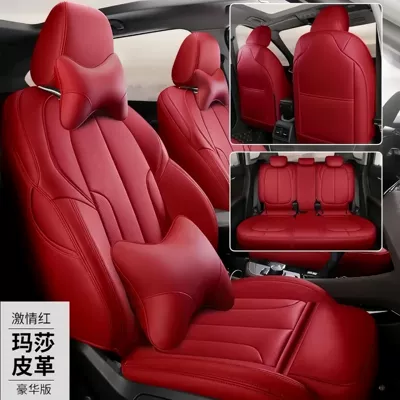 Modelə uyğun (Original) oturacaq örtükləri — LangDong seat cushions - passionate-red-deluxe-edition-five-seater-nappa-leather-full-coverage-for-front-and-rear-rows