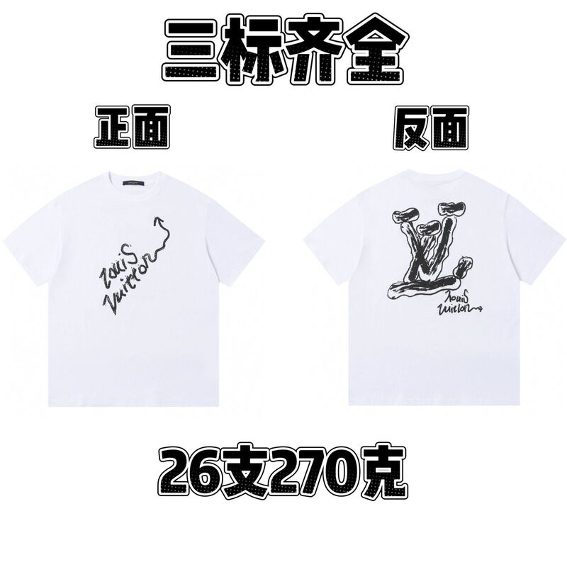 25春夏純綿ラウンドネック半袖Tシャツ漫画文字プリントカジュアルルーズ万能トップス流行万能|undefined