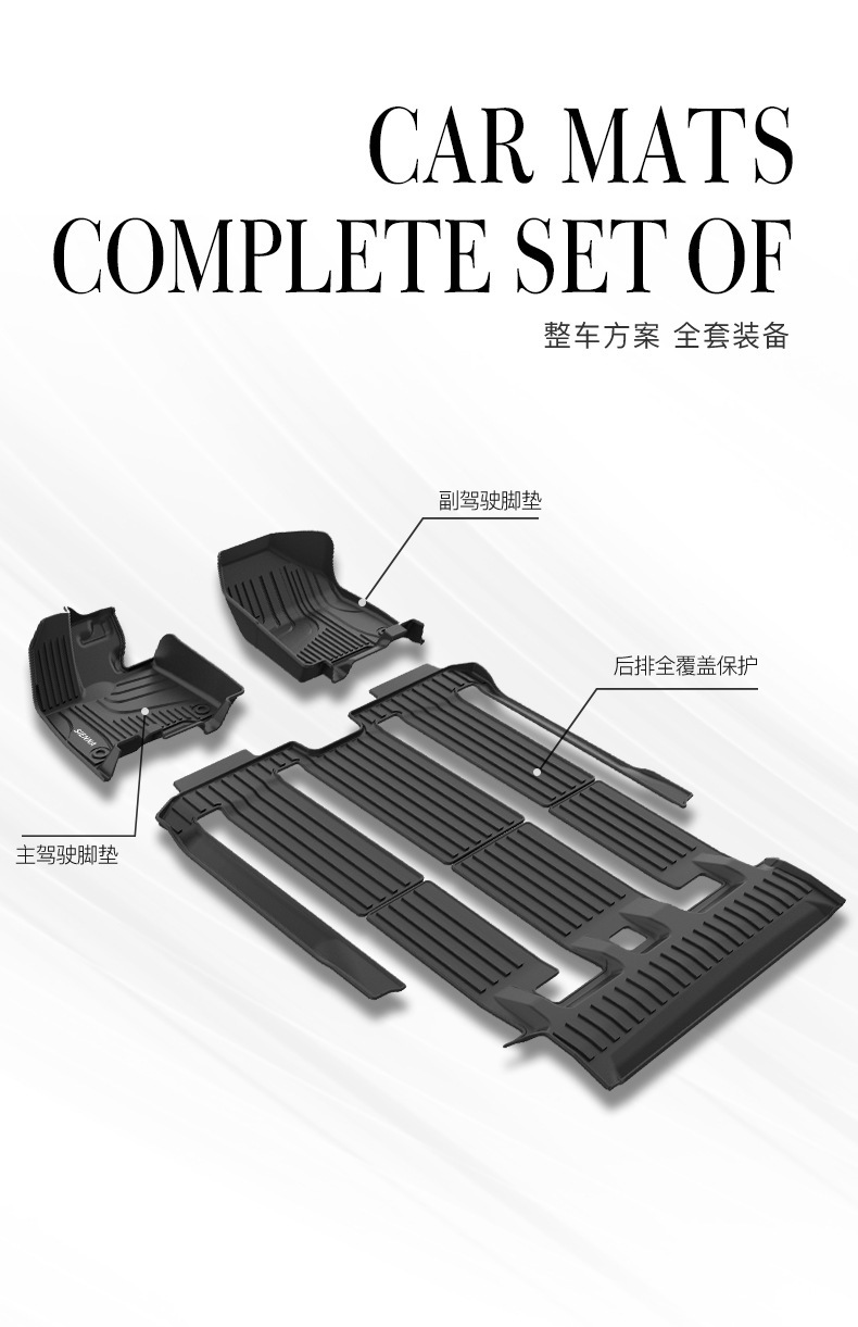 Suitable for Toyota Sienna Floor Mats Sienna Sienna Original Model Fully Surrounded Mpv Double-Layer Tpe Car Floor Mats