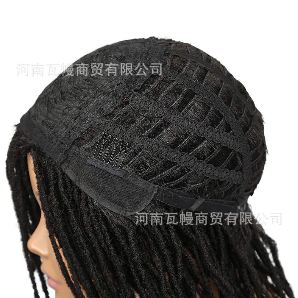 Perucas transfronterizas fibra química trenzada cubierta de pelo Dreadlock wigs Amazon fibra química caliente cubierta de pelo trenzado curva