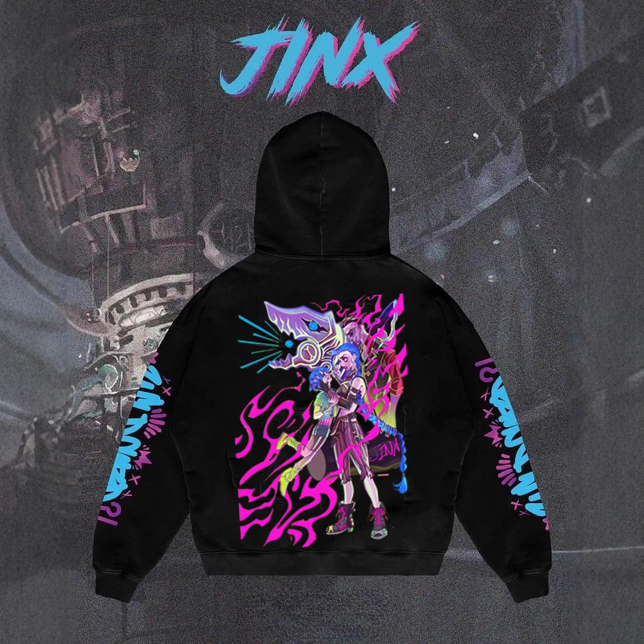 Liga Popular Arcane Jinx Graphic Hoodies All Anime Charact